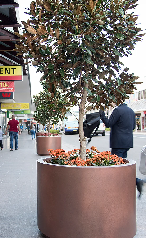 GRC Planters in Copper Smooth Pearl