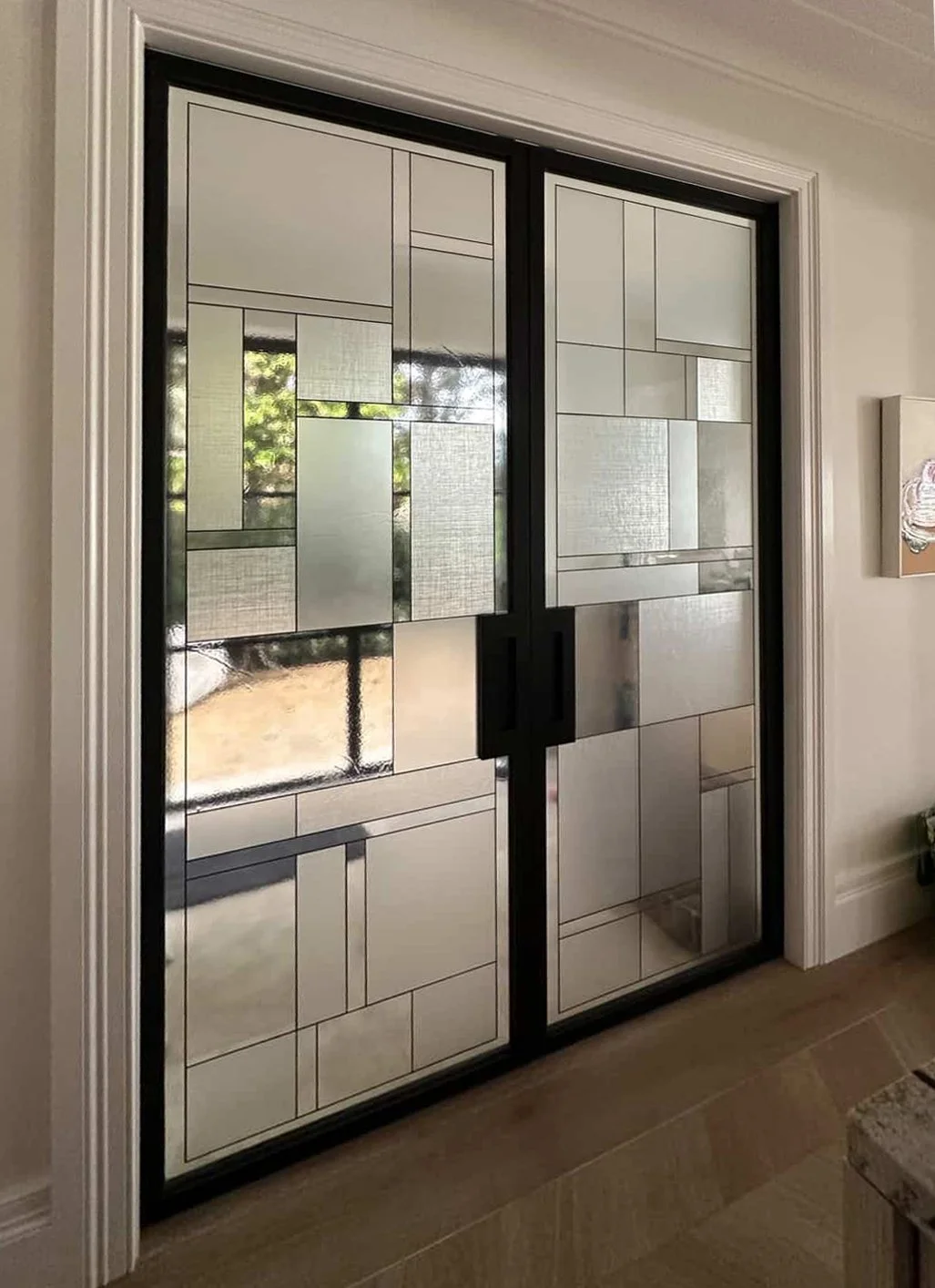 Grid Glass + 3D Emboss Linen