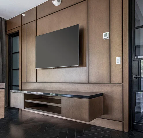 In Music Studio Feat Wall Credenza Bronze Ingrain